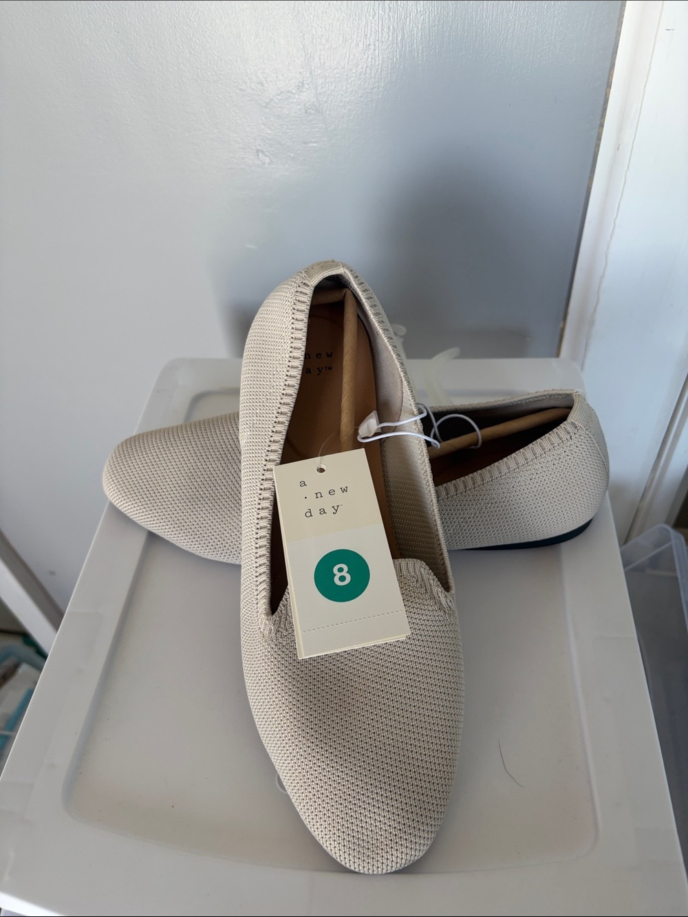 a new day Slip-On Knit Loafers in Taupe